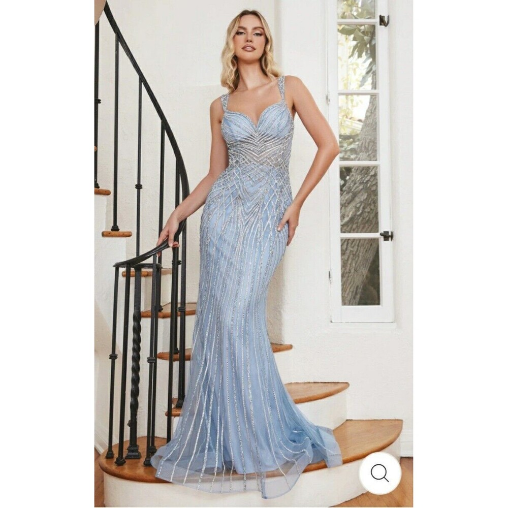 Cinderella Divine Dress- Style CD968 NWT Size 2 V-Neck Fitted Mermaid Skirt